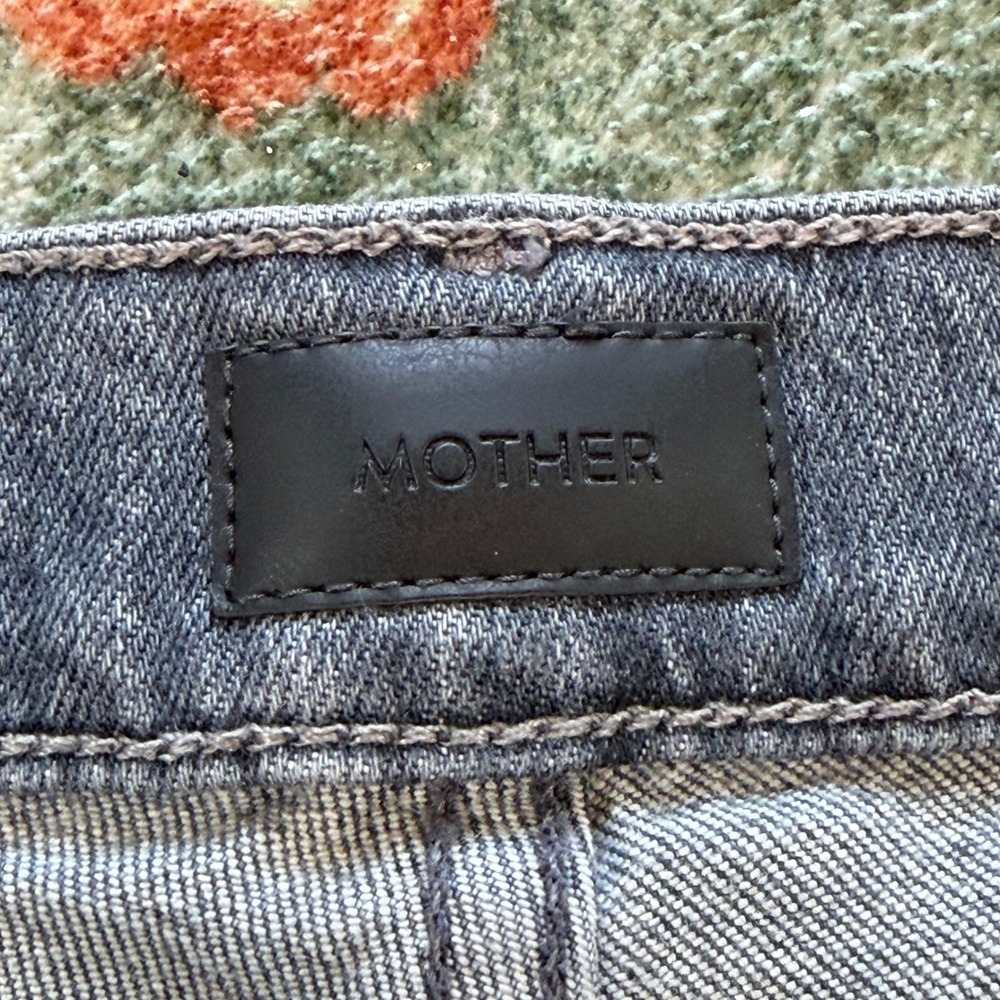Mother The Insider Crop Step Fray Jeans Ace of Spades Grey Distressed 31 - Picture 6 of 12